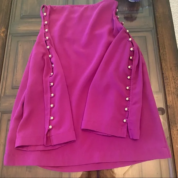 Trina Turk Amor Cold Shoulders Magenta Top Size S - Picture 5 of 11